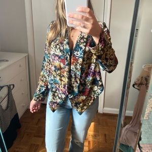 Lush brand floral relaxed blazer/cardigan